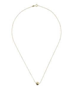 Collane Milor | Collana Catena Rolo Con Pendente Sfera Lucida Grande Oro 9Kt