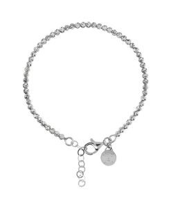 Bracciali Milor | Bracciale Con Sfere Diamantate In Argento 925 Placcato Platino