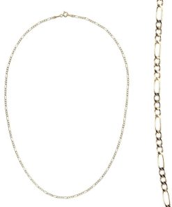 Collane Milor | Collana Con Catena Figaro Sottile Oro 9Kt