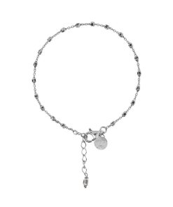 Bracciali Milor | Bracciale Rosario Con Motivi Quadrati In Argento 925 Placcato Platino