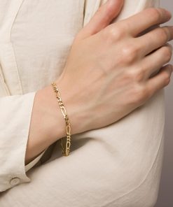 Bracciali Milor | Bracciale Con Catena Figaro Oro 9Kt