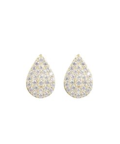 Orecchini Milor | Orecchini A Lobo Con Goccia Pave In Cubic Zirconia Oro 9Kt