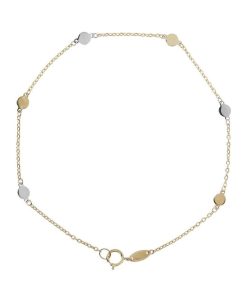 Bracciali Milor | Bracciale Catena Forzatina Con Pepite Bicolore Oro 9Kt